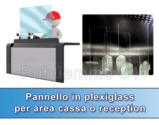 Protezione in plexiglass per area cassa